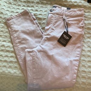 Gray high-rise skinny ankle (slim through hip and thigh hits at ankle)